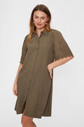 Lara Kleid | Tiefes Flechtengrün