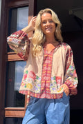 Dahlienbluse | Creme | Bluse aus schwarzer Farbe