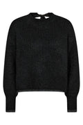 Coralie Bow Ls Rib Knit 32157 | Schwarz