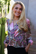 Tiki Ls Twist Bluse | Rosa Schal