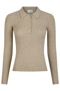Panama Strickbluse | Beige Melange