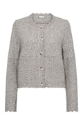 Pointelle-Cardigan | Blassgrau
