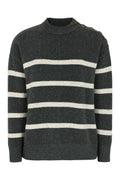 Sremerald Stripe Knit | Dunkelgrau Melange