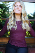 Natalia Ls Rundhalsbluse | Bordeaux