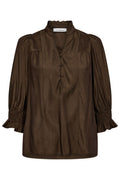 Aila Rüschen Ss V-Bluse 35866 | Mokka