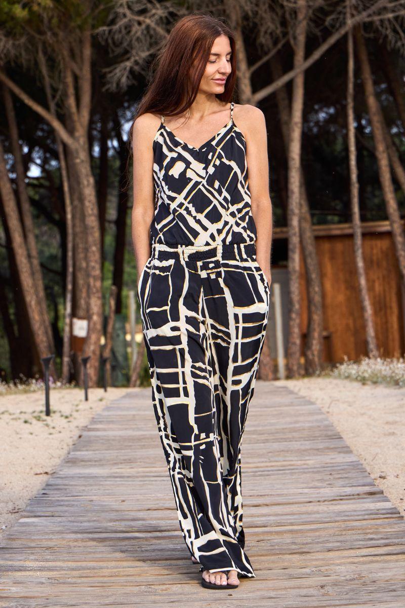 Luna Ella Jumpsuit | Black Art | Kjole fra Black Colour