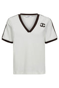 Edge Stripe V-Tee 33161 | Offwhite Mocca