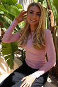 Natalia Ls Rundhalsbluse | Staubige Rose