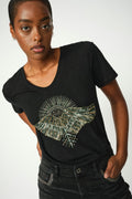 Nadine O-Ss Deco Tee | Schwarz