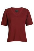 Ulla Ss Vneck Tshirt | Bordeaux