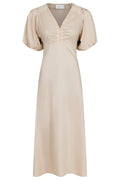 Illana Popeline-Kleid | Dunkler Sand