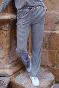 Liberté, Natalia Straight Pants - D. Brown Creme S Stripe | D Brown Creme S Stripe