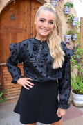 Tia Ls Rüschenbluse | Schwarzes Herz