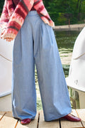Davina Hose mit weitem Bein | Lt Denim Melange