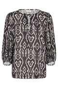 Tiri Bluse | Schwarz Offwhite