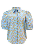 Flora Ss Bluse | Süße Schleife Blau