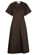 Illana Popeline-Kleid | Schokoladenbraun