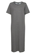 Alma T-Shirt-Kleid | Schwarz Creme Streifen