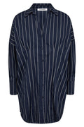 Sebi Streifen-Faltenhemd 35625 | Marineblau