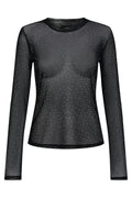 Mesh Ls Sparkle T-Shirt | Schwarzer Diamantpunkt