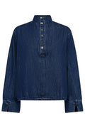 Azmina Denim-Bluse mit Knopfleiste 35948 | Jeansblau