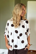 Mabel Shirt Blouse | Off White Dot | Bluse von Black Colour