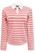 Poloshirt mit Schleife | Bubblegum Creme Schleifenstreifen