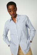Elinda Slim Stripe Shirt | Brunnera Blau