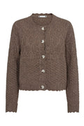 Pointelle-Cardigan | Walnuss