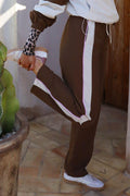 Eva Wide Trainingshose | Mocca Elfenbein