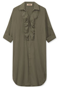 Jelena Voile-Kleid | Staubiges Olivgrün