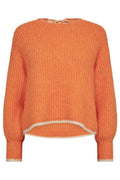 Coralie Bow Ls Rib Knit 32157 | Orange