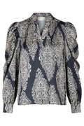 Ronesizeslyn Paisley Drop Bluse | Marineblau