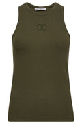 Tanktop mit Sahara-Stickerei | Armee