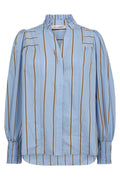 Amora Streifen-V-Shirt 35917 | Hellblau