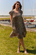 Sunrise Crop Lima Leo Kleid 36538 | Khaki | Kjole von Co'couture