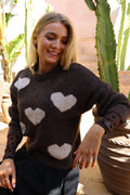 Fro Heart Pullover | Schokoladen-Elfenbein-Herz