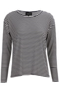 Natalia Ls Boxy Bluse | Navy Creme S Streifen