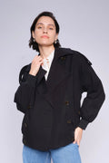 Zabi Trench-Bomberjacke | Schwarz