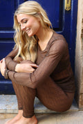 Isa Legging | Dunkelbraune Linien