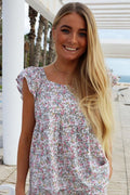 Gina Top | Romantische Blume