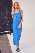 Callum Smock Kleid mit langen Trägern | New Blue