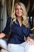 Tiki Ss Twist Bluse | Mitternachtsmarine
