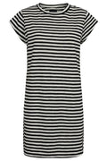 Ulla Stripe T-Shirt Kleid | Schwarz Weiß Streifen