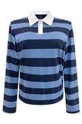 Poloshirt Ls | Marineblaue Streifen