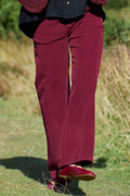 Cora Corduroy Box Pant | Wein | Bukser fra Black Colour