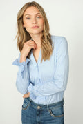 Hassie Pleat Shirt | Brunnera Blau