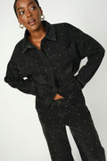 Emme Studs Shirt | Dunkelgrauer Denim