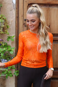 Rose Ls Spitzenbluse | Mandarin