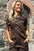 Zelda S/S T-Shirt | Coffee Paisley